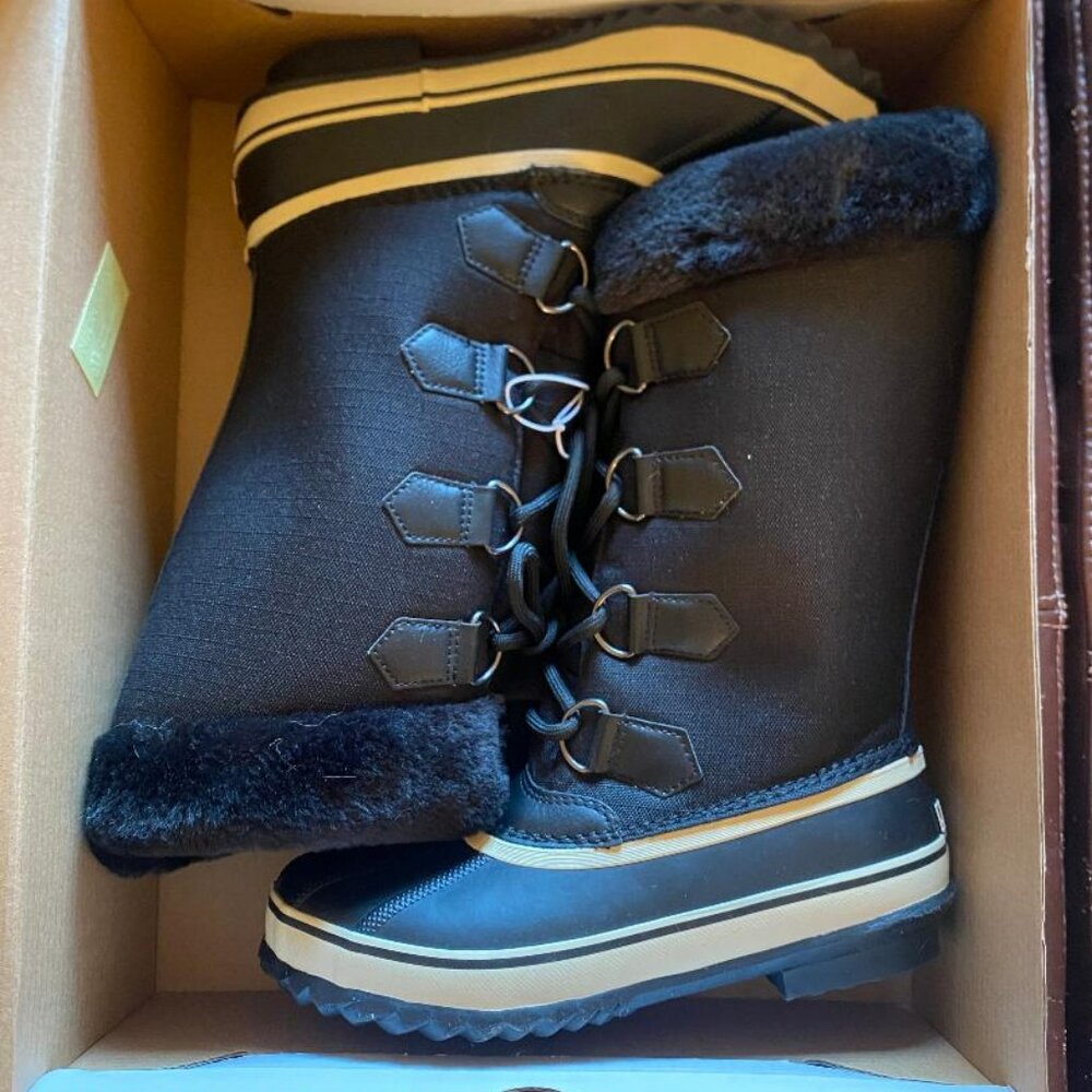 JBU BY JAMBU SNOWY BLACK FUR LINED HIGH BOOTS - SIZE 7 (NEW)
